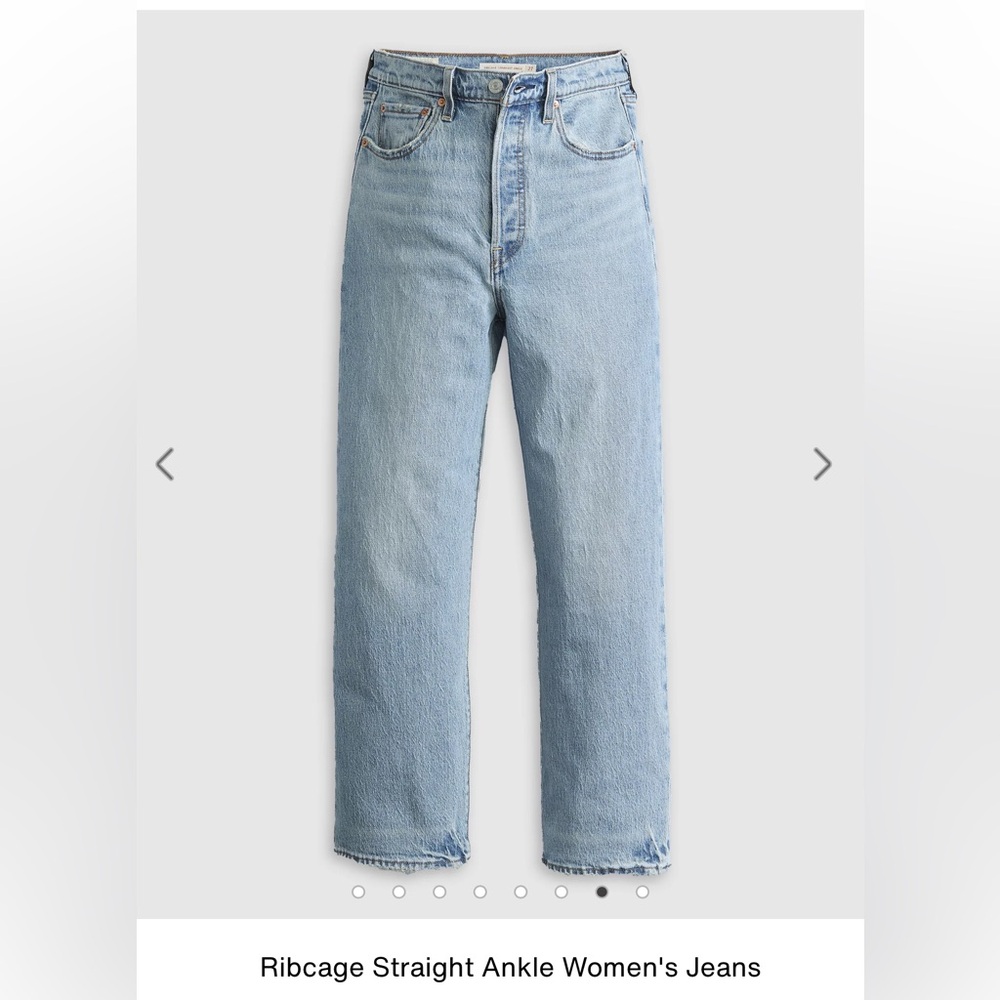 Levi's Light Blue Ribcage Straight Ankle Jeans